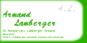 armand lamberger business card